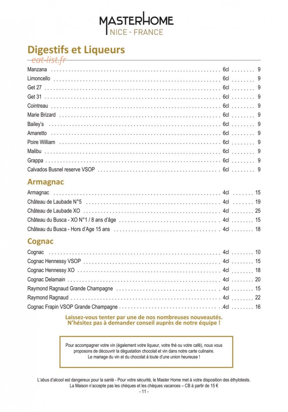 Master Home — carte page 9