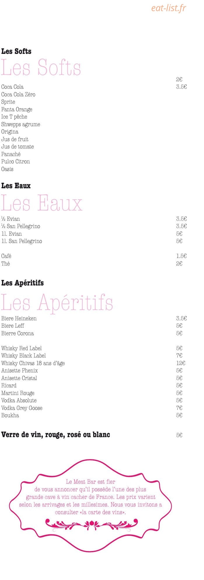 Meat bar — carte page 6