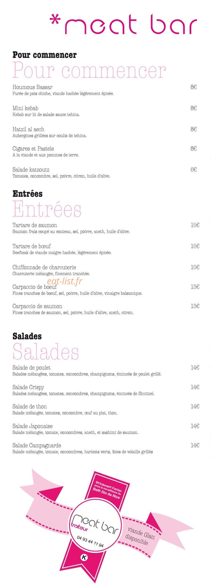 Meat bar — carte page 3