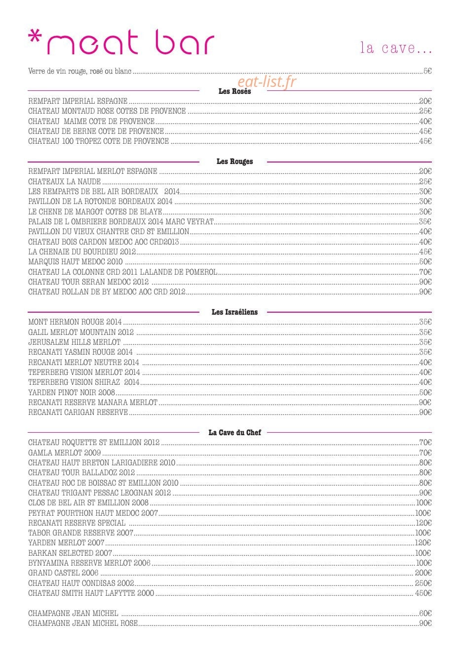 Meat bar — carte page 7