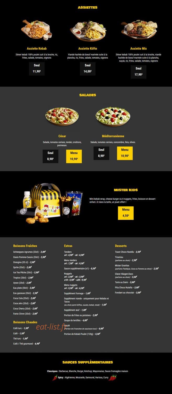 Mister Döner — carte page 4