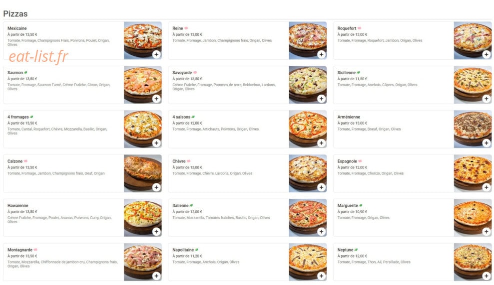 Mister Pizza — carte page 3