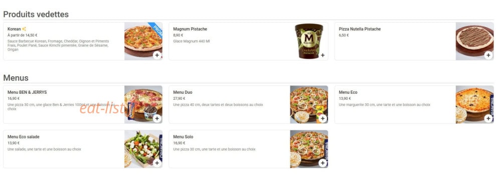 Mister Pizza — carte page 1