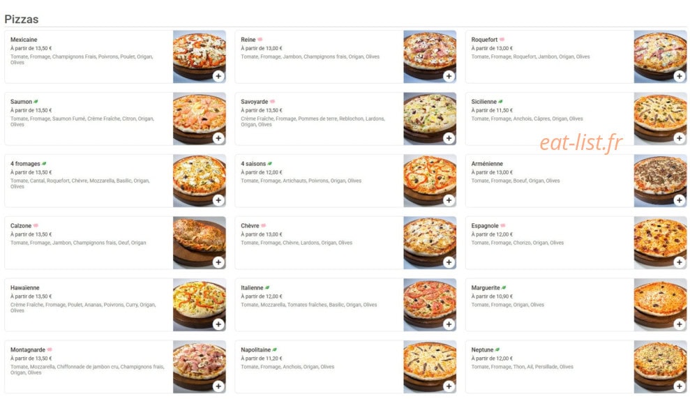 Mister Pizza — carte page 3