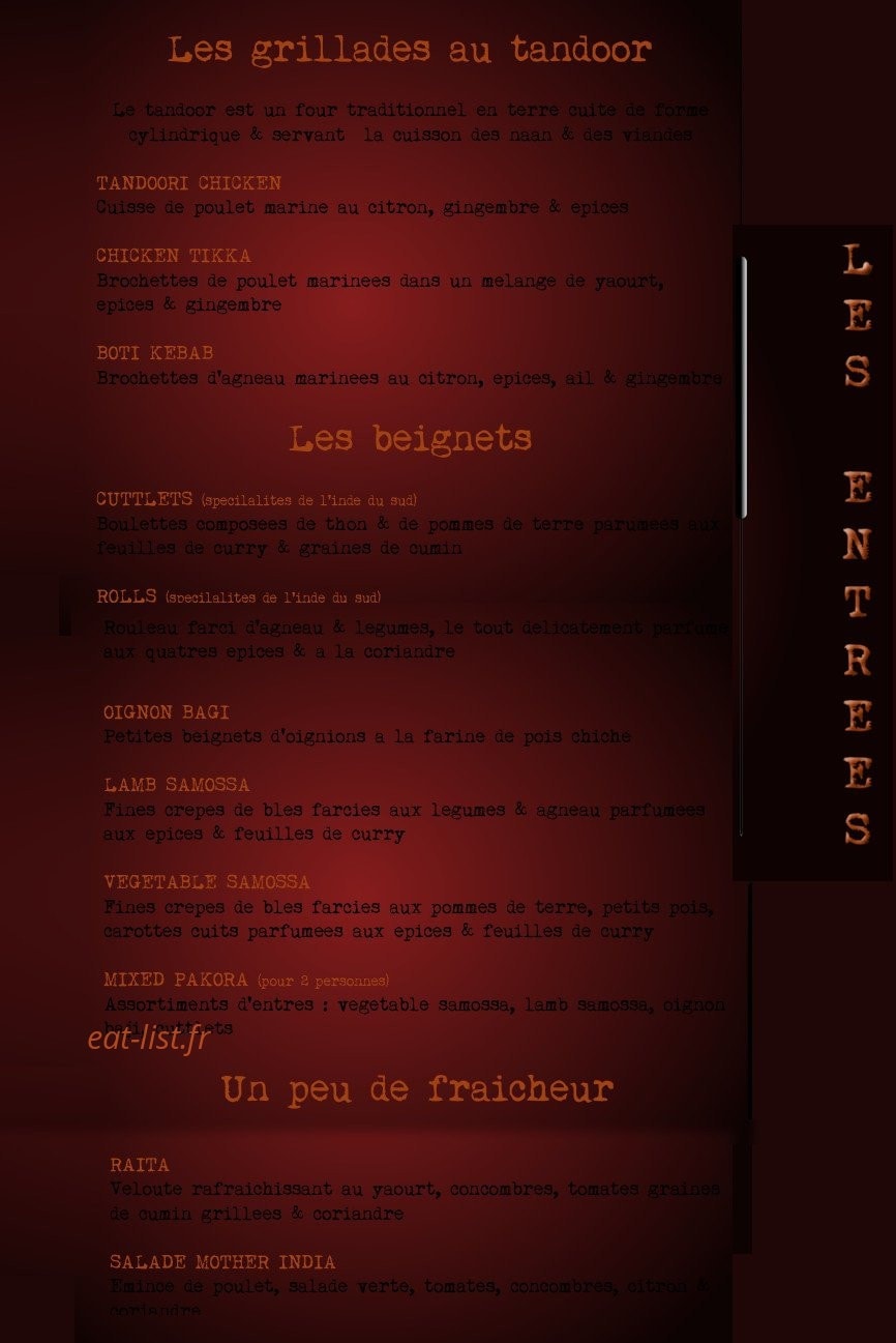 Mother India — carte page 1
