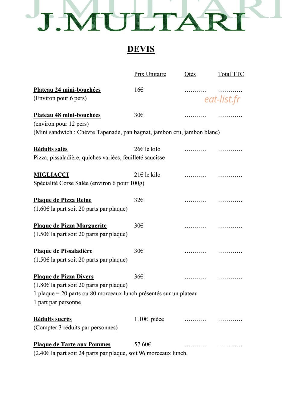 Multari — carte page 1
