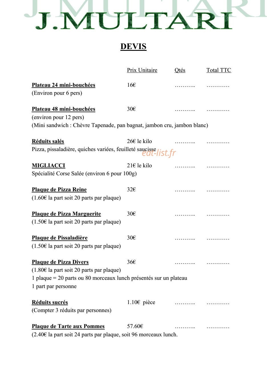 Multari — carte page 1