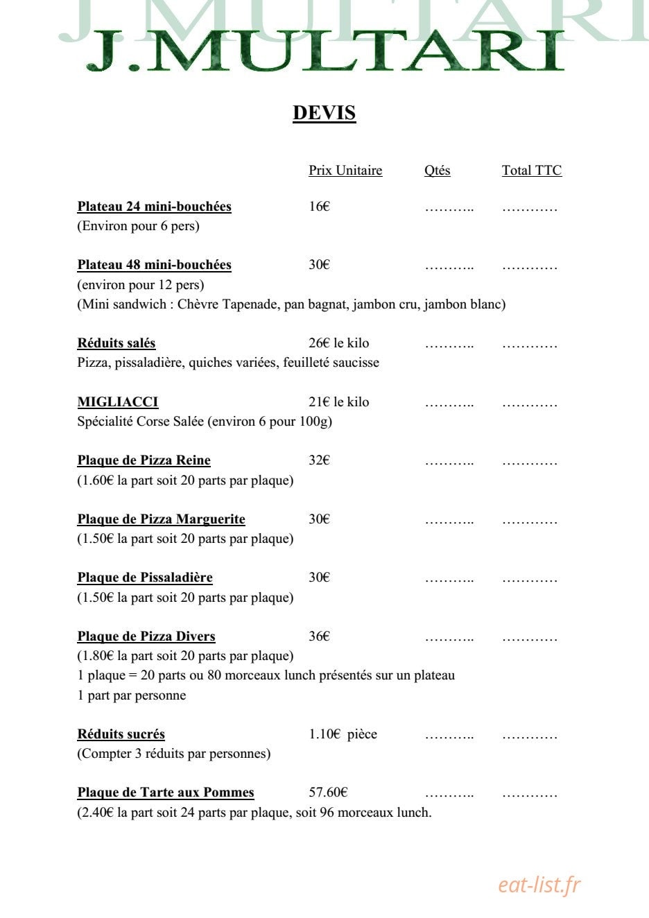 Multari — carte page 1