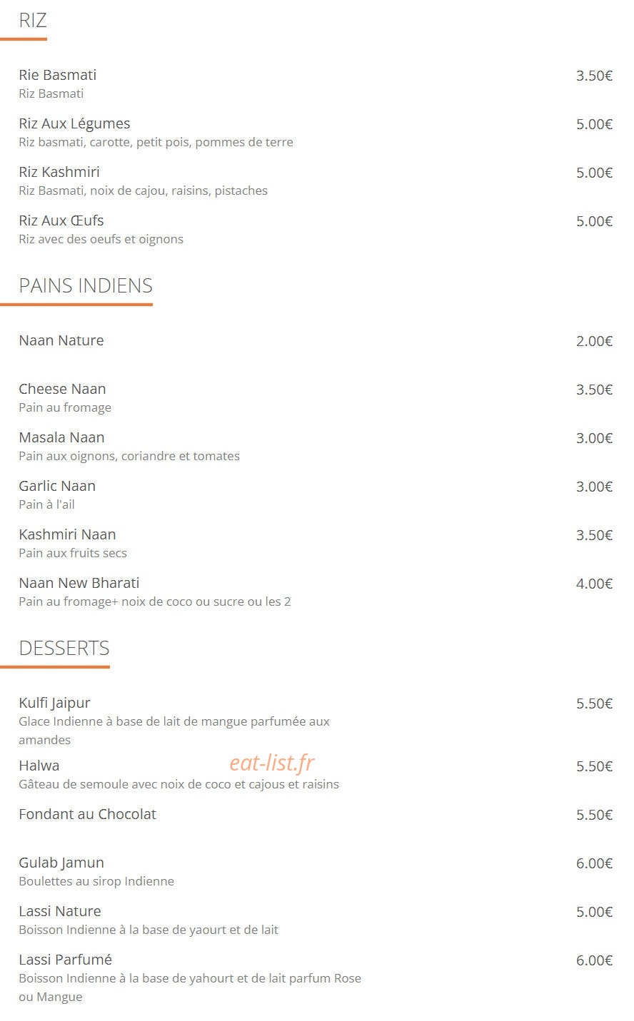 New Bharati — carte page 4