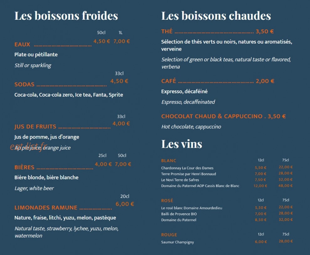 Nice Sea Food — carte page 3