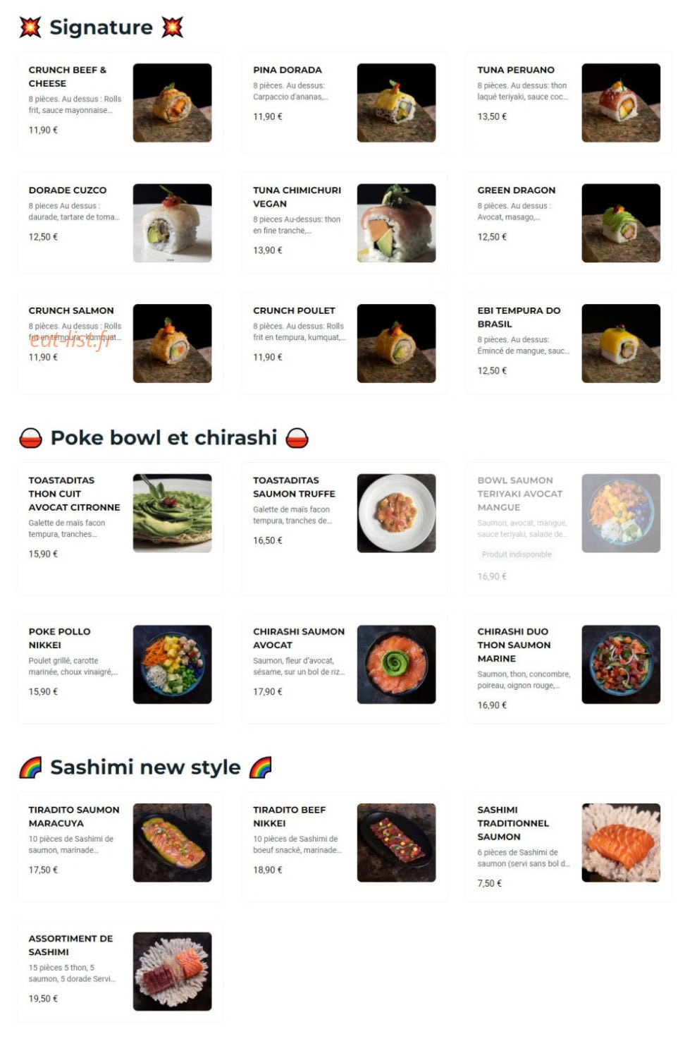 NKI sushi — carte page 4