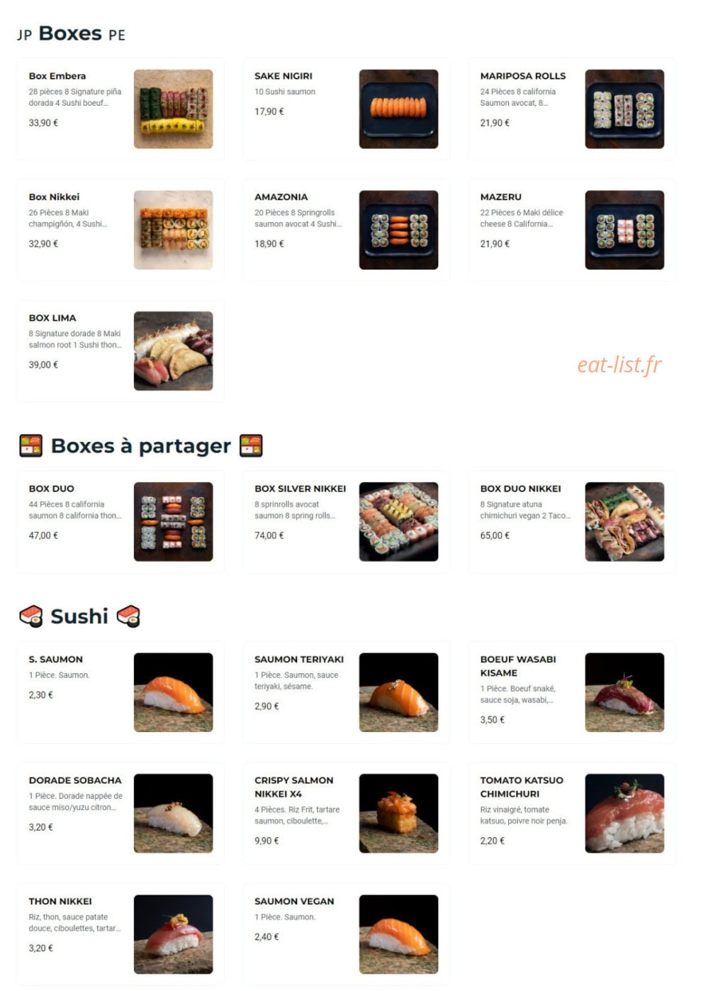 NKI sushi — carte page 2