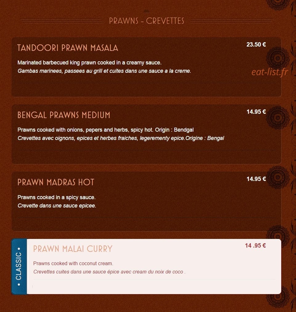 Noori's — carte page 9