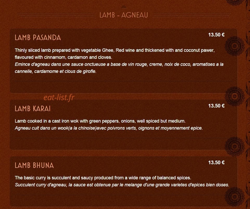 Noori's — carte page 7