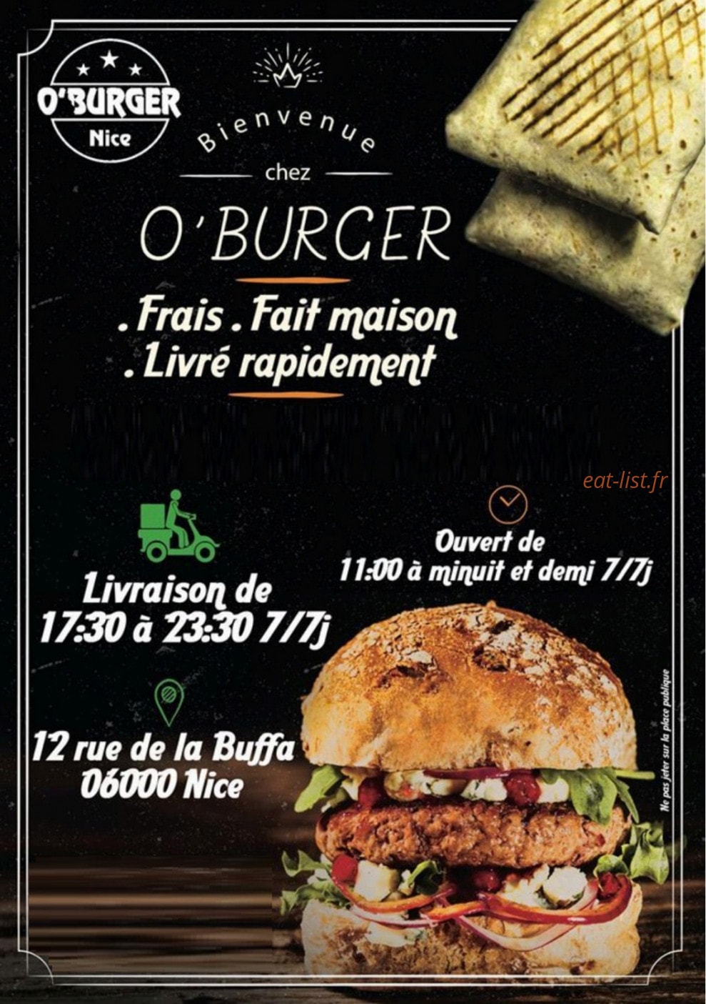 O’burger — carte page 1