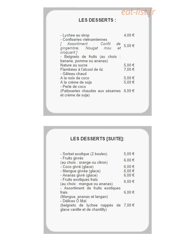 Ô Mai — carte page 3