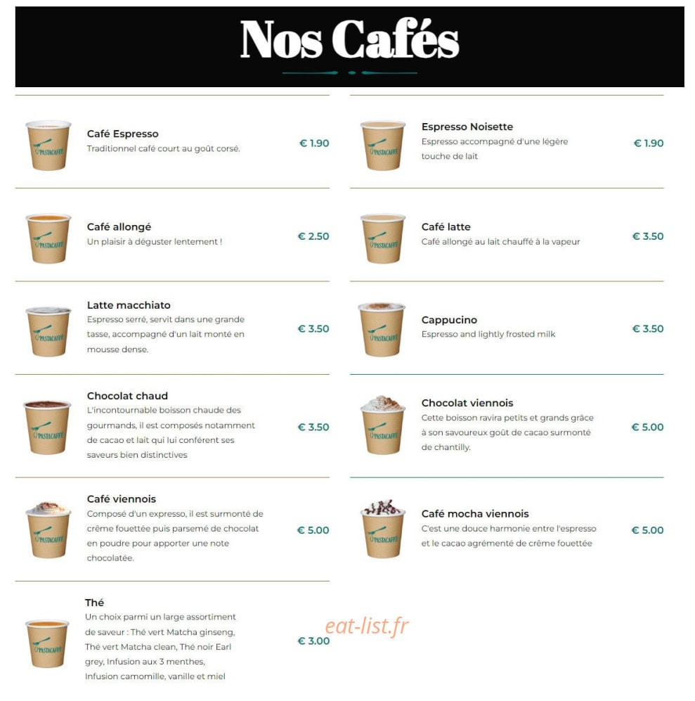 O'PastaCaffe — carte page 15