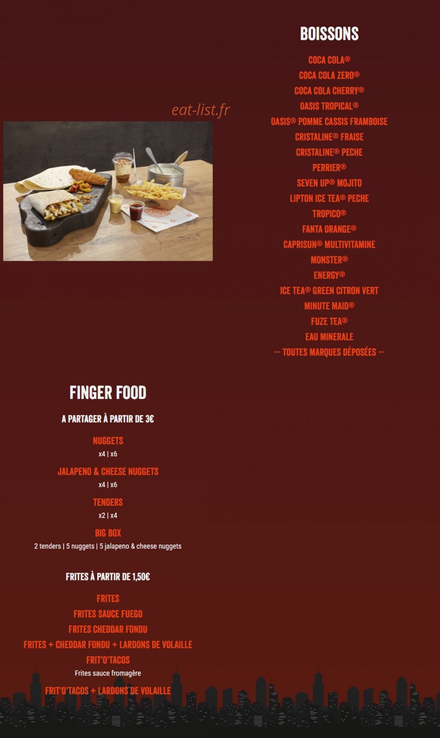 O’Tacos — carte page 3