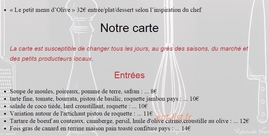 Olive & artichaut — carte page 1