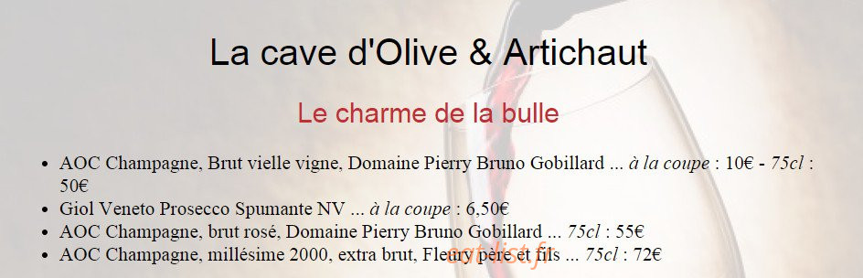 Olive & artichaut — carte page 3