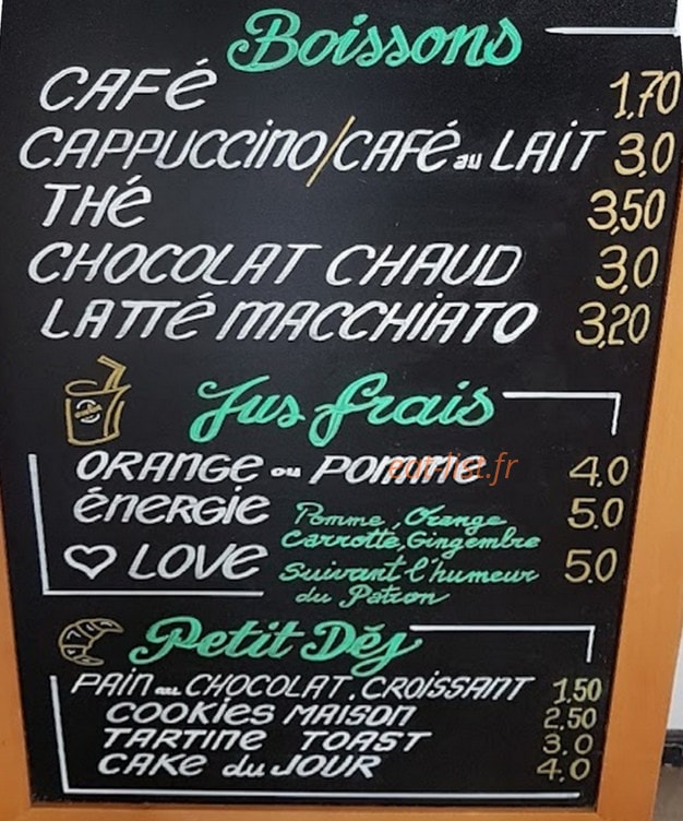 One Love Cafe — carte page 3