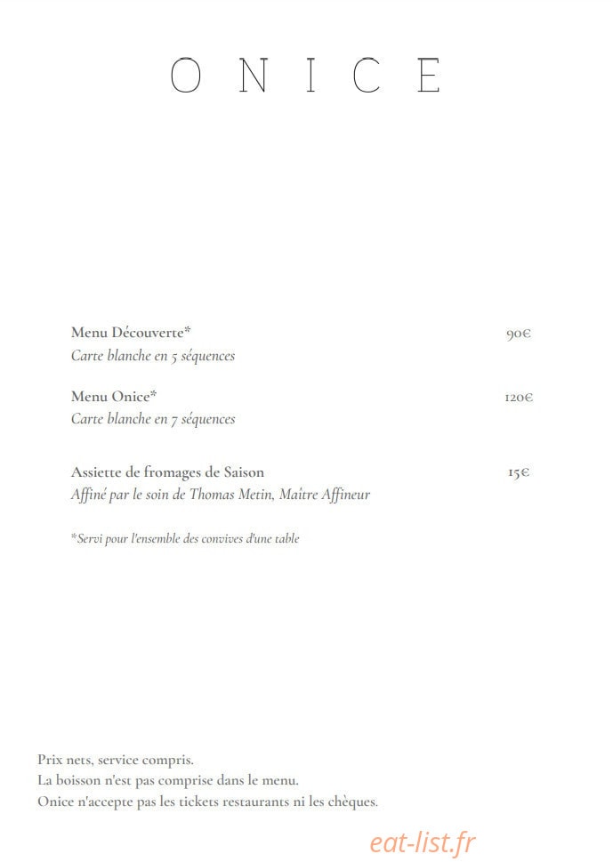 Onice — carte page 1