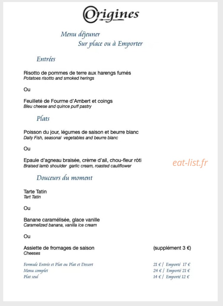 Origines — carte page 1
