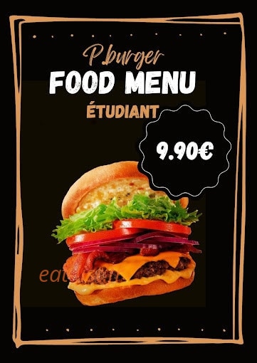 P.burger — carte page 1
