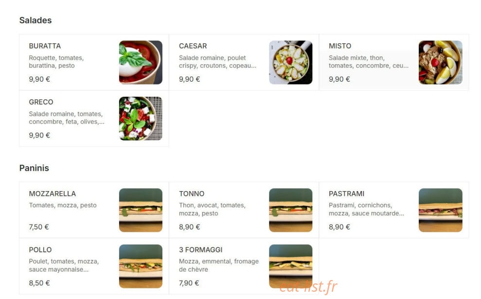 Pasta’Nini — carte page 2