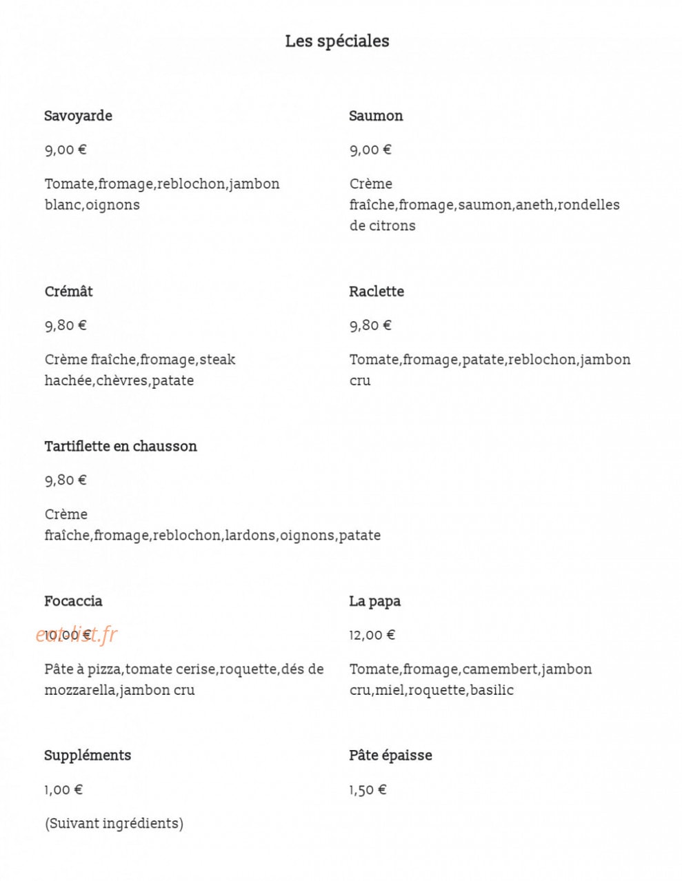Pizz’a papa — carte page 4