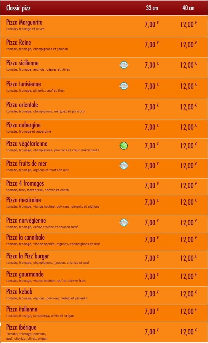 Pizz' Burger — carte page 3