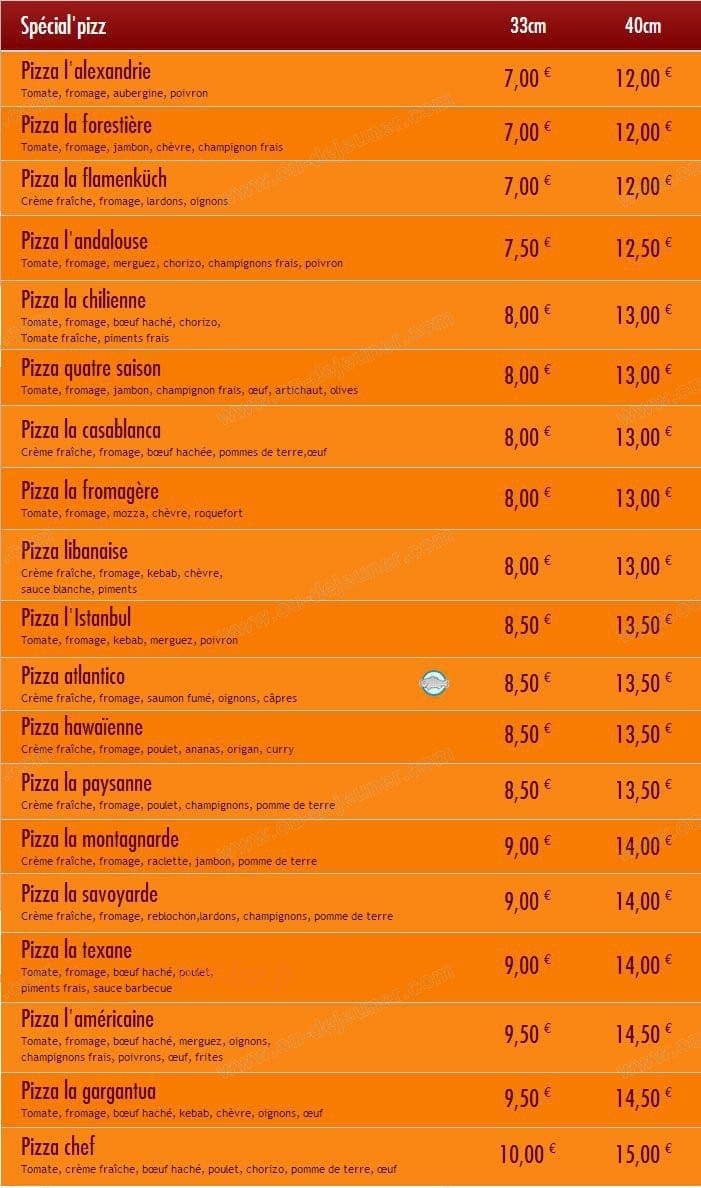 Pizz' Burger — carte page 5
