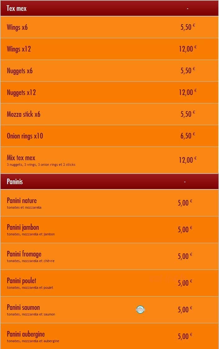 Pizz' Burger — carte page 4