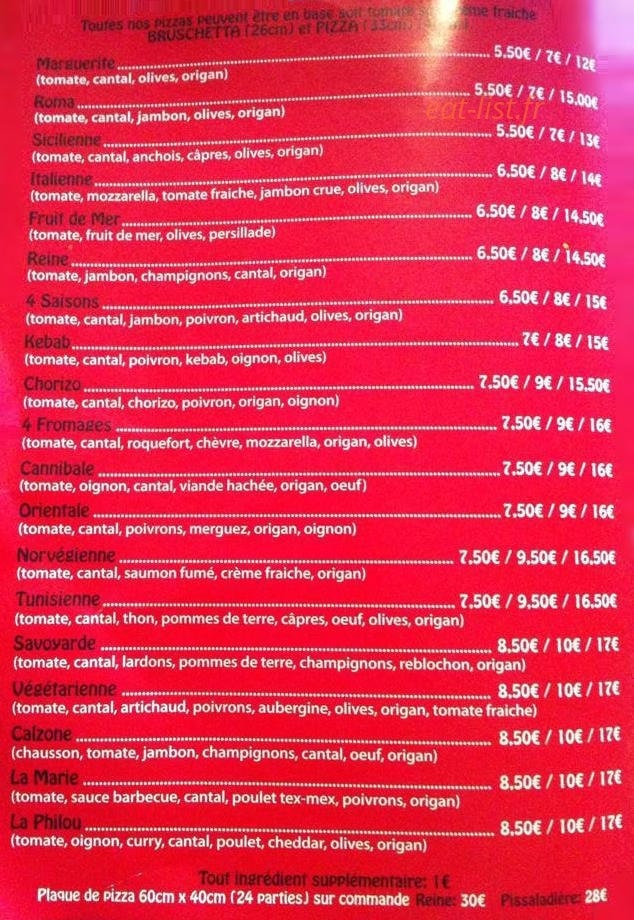 Pizza 86 — carte page 3