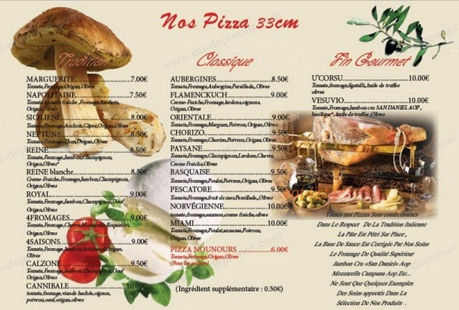 Pizza Barla — carte page 1