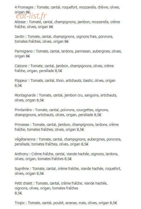 Pizza Clément — carte page 2