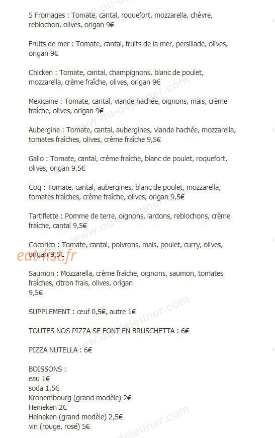 Pizza Clément — carte page 3