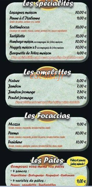 Pizza du Mont Boron — carte page 3