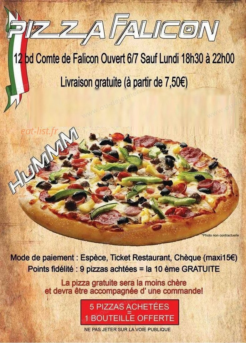 Pizza Falicon — carte page 1