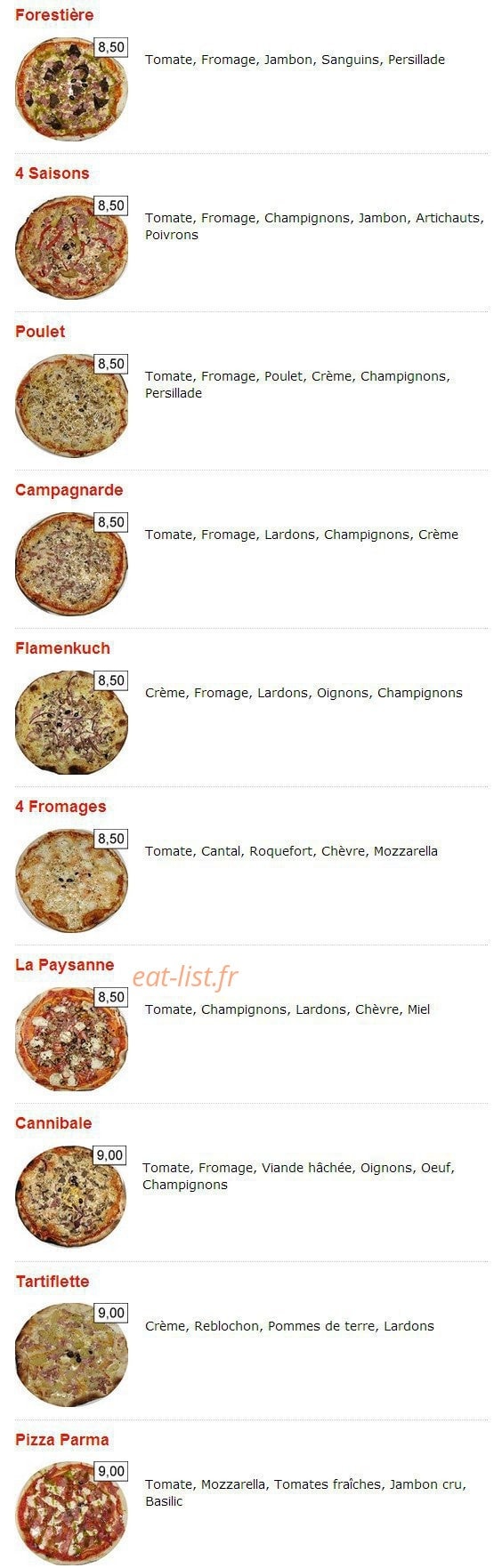 Pizza la bella — carte page 3
