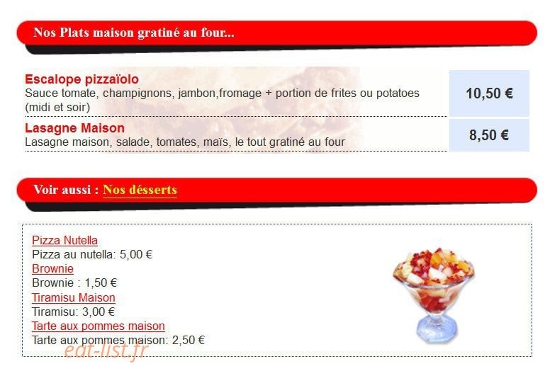 Pizza World — carte page 3