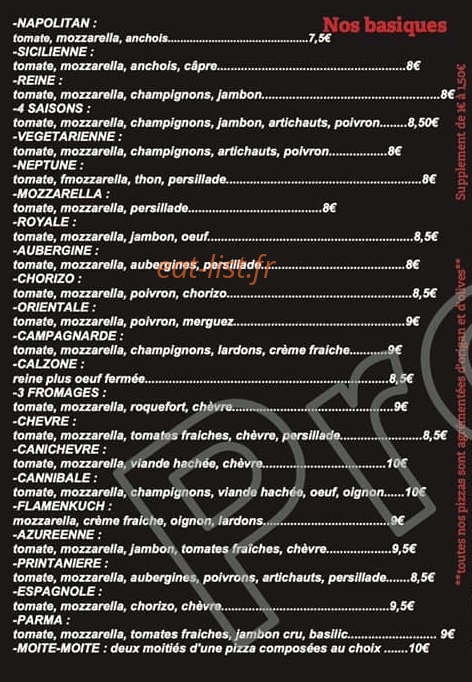 Pizzaiolo & Pizzaiolette — carte page 1