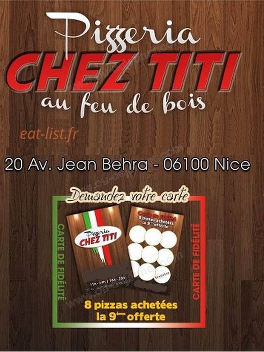 Pizzeria Chez titi — carte page 1