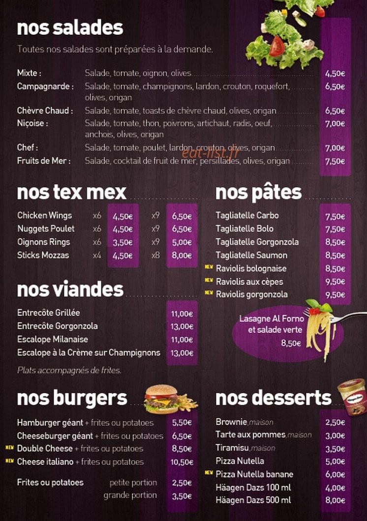 Pizzeria L' Etna — carte page 2