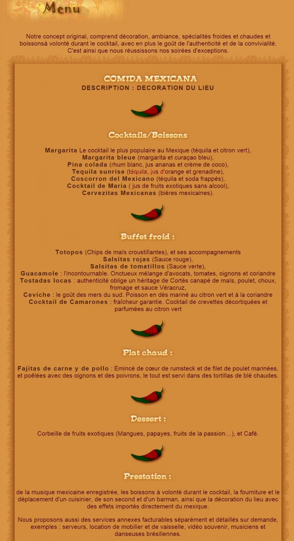 Poco Loco — carte page 1