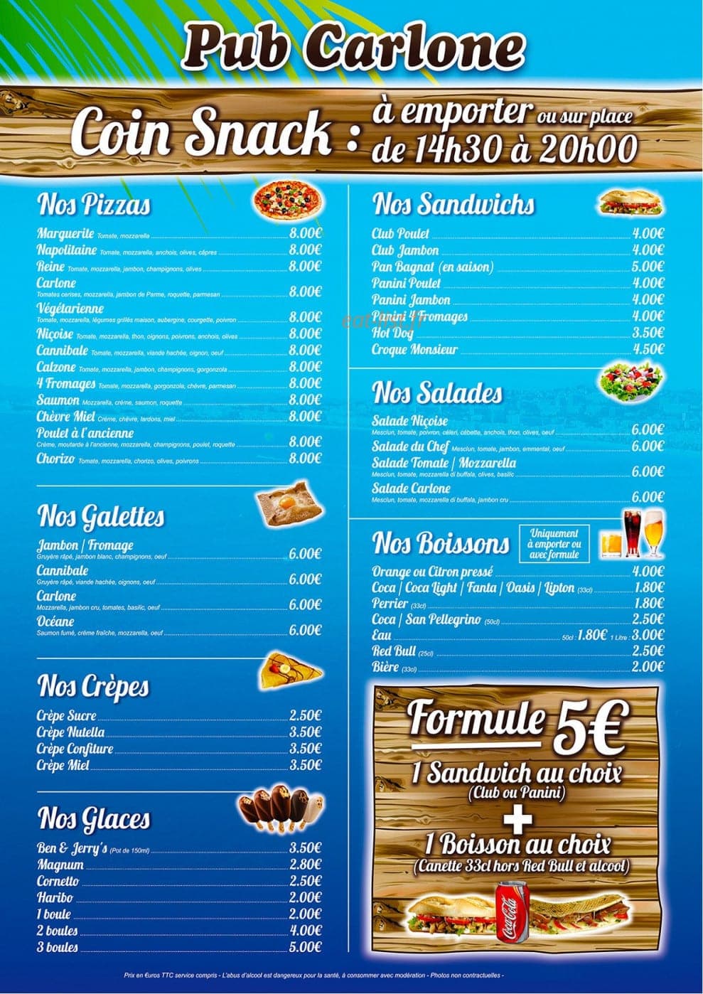 Pub Carlone — carte page 1