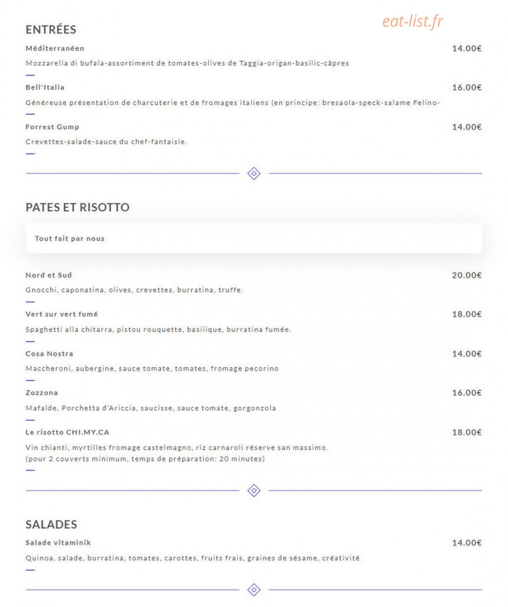 Puro Italiano Vero — carte page 1