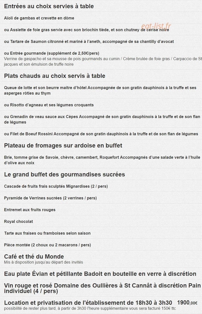 Restaurant de la Victorine — carte page 7