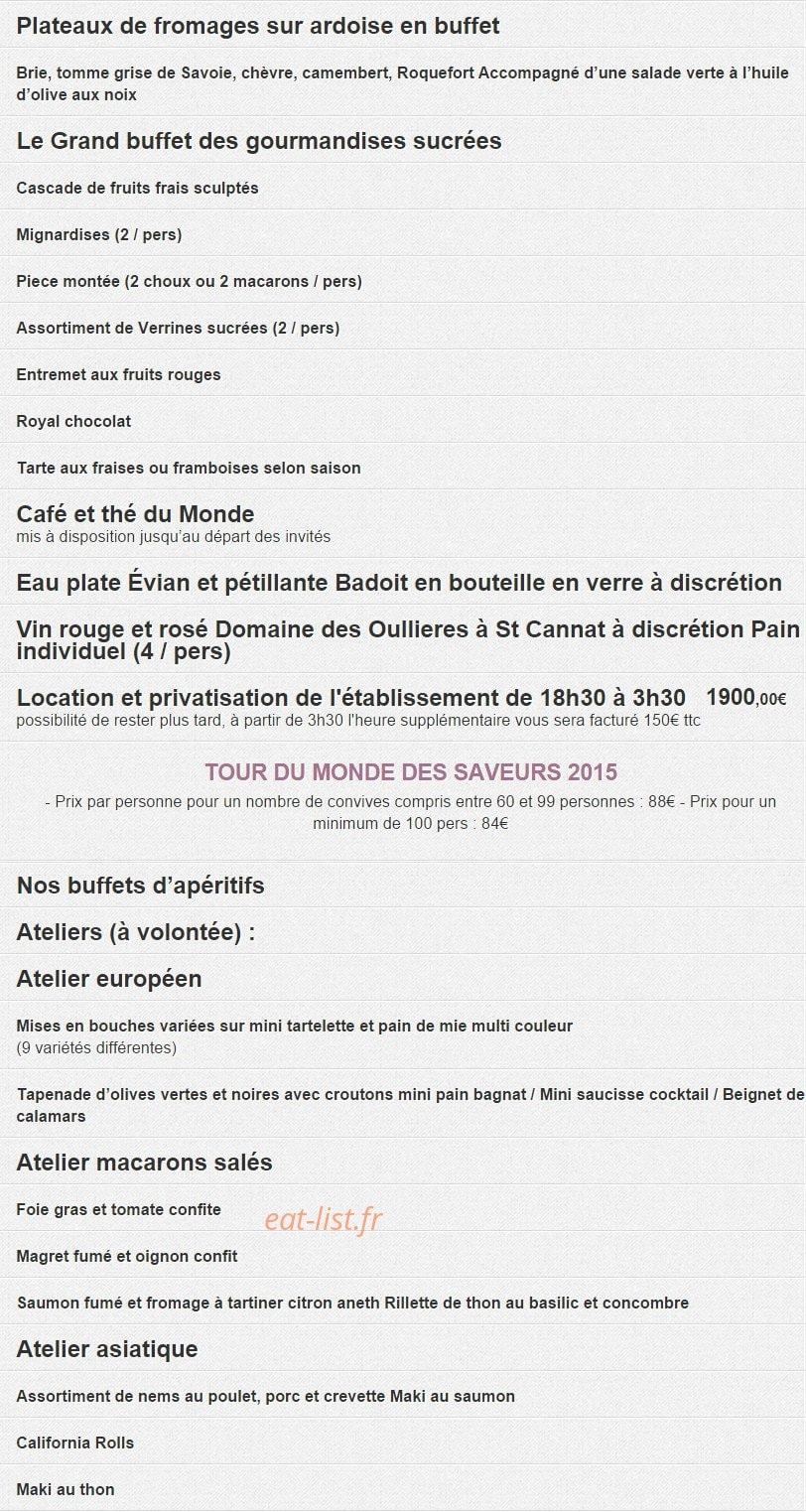 Restaurant de la Victorine — carte page 9
