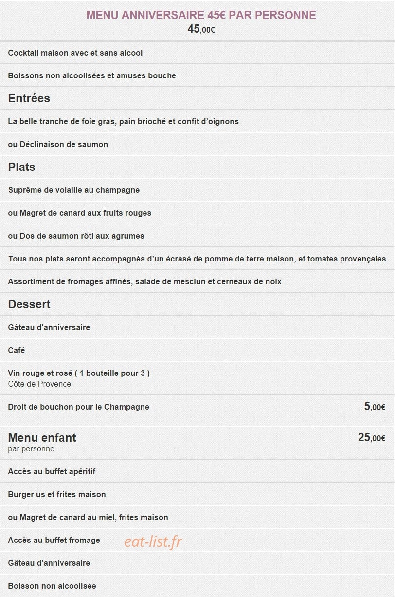 Restaurant de la Victorine — carte page 4